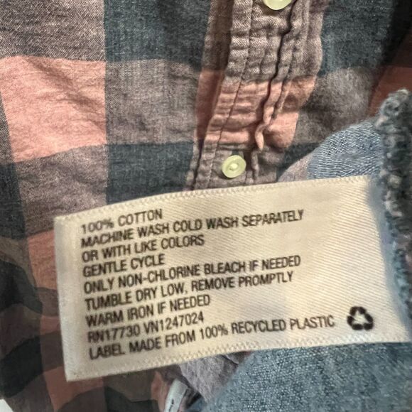 Goodiellow & Co Mens Plaid Button Up Shirt Pink and Blue Size XXL - Picture 9 of 9